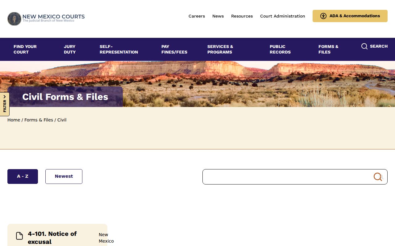 De Baca County civil docket reference to New Mexico civil court forms