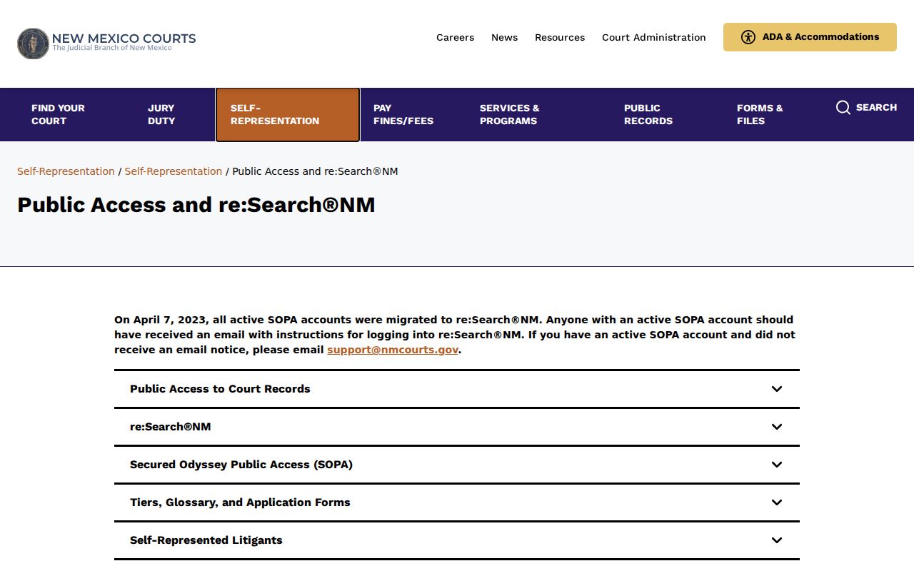 De Baca County court docket Case Lookup and re:SearchNM instructions