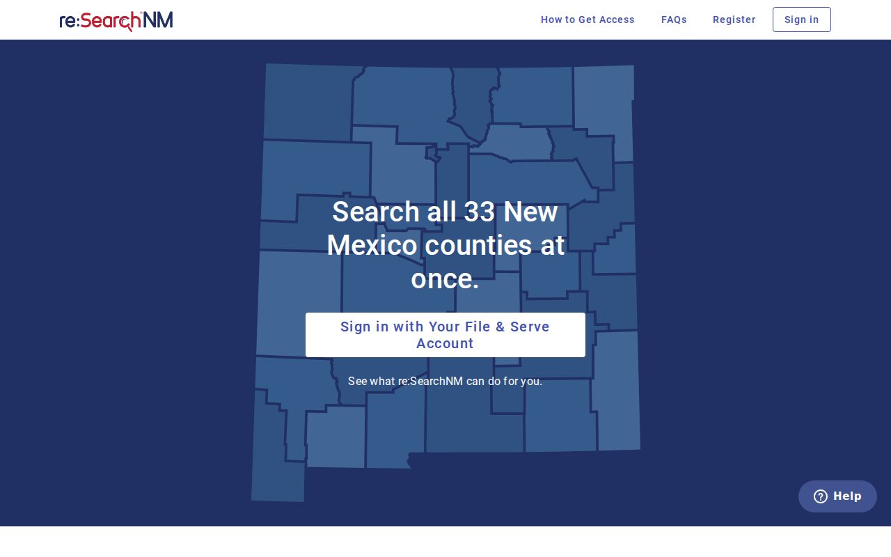De Baca County court docket re:SearchNM registered access portal